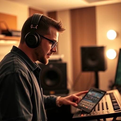 Image of a mastering engineer working on audio