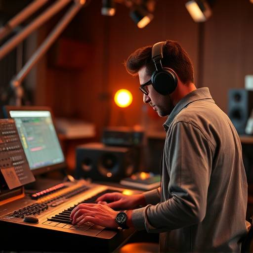 Image of a music producer at work