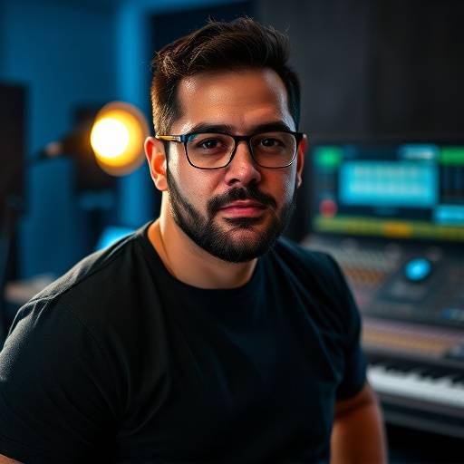 Portrait of Marcus Rodriguez, Mastering Engineer at Sonic Canvas Studios.